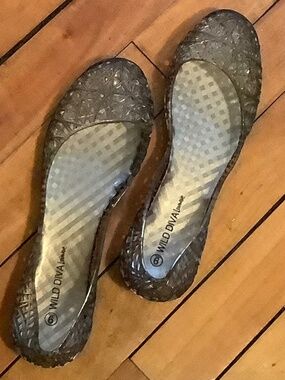 Wild  Diva Plastic Slip Ons 9